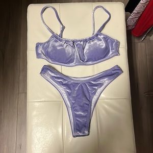 Purple velvet bikini